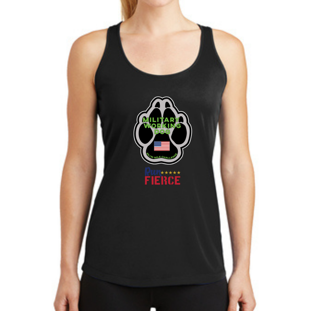 Military Working Dog 5K/70 Mile Challenge Women's Racerback Tank