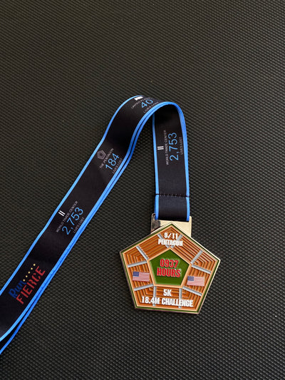 9/11 Pentagon  5K/18.4 Mile Challenge Virtual Race Medal and Ribbon
