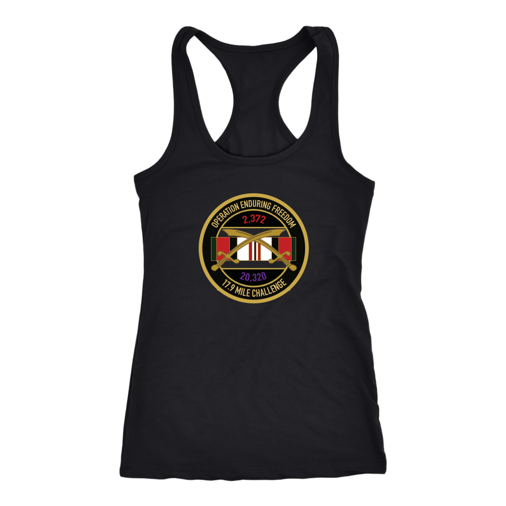 Afghanistan War/Operation Enduring Freedom 17.9 Mile Challenge Racerback Womens Tank